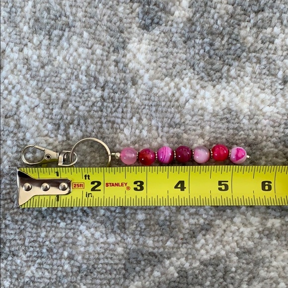 💕HP💕Pink agate beaded keychain - Picture 10 of 11